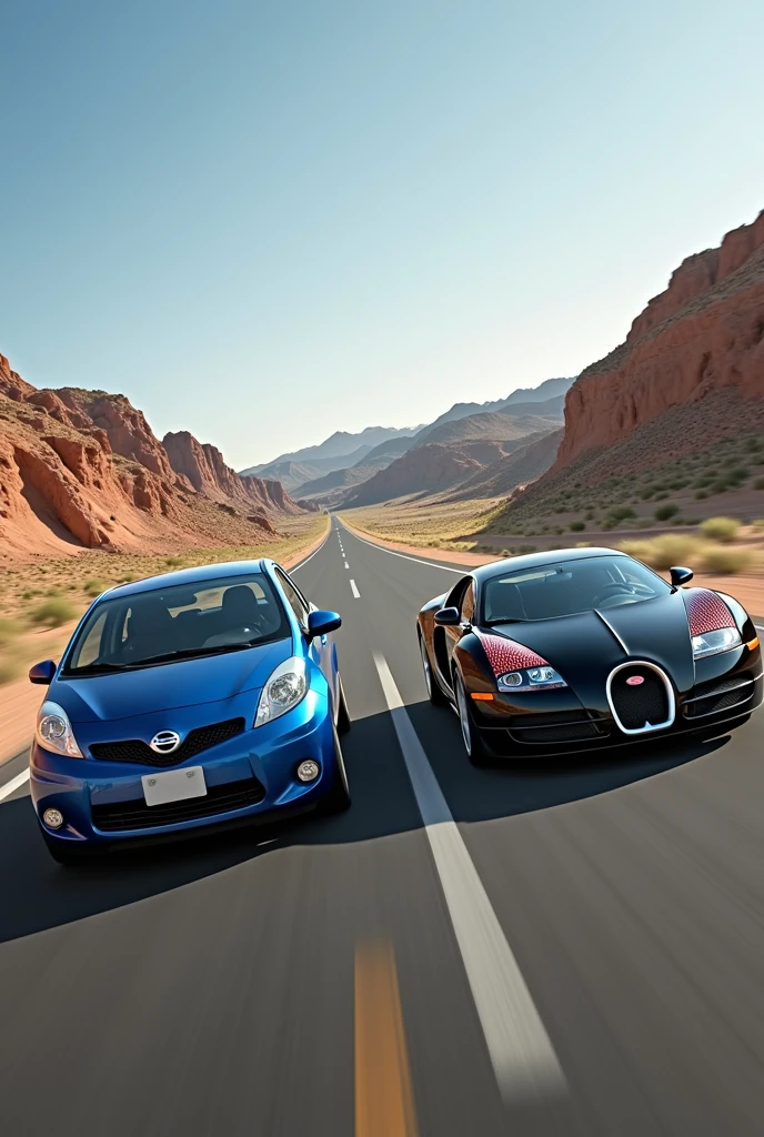 nisaan versa 2014 vs buggati varon drang race