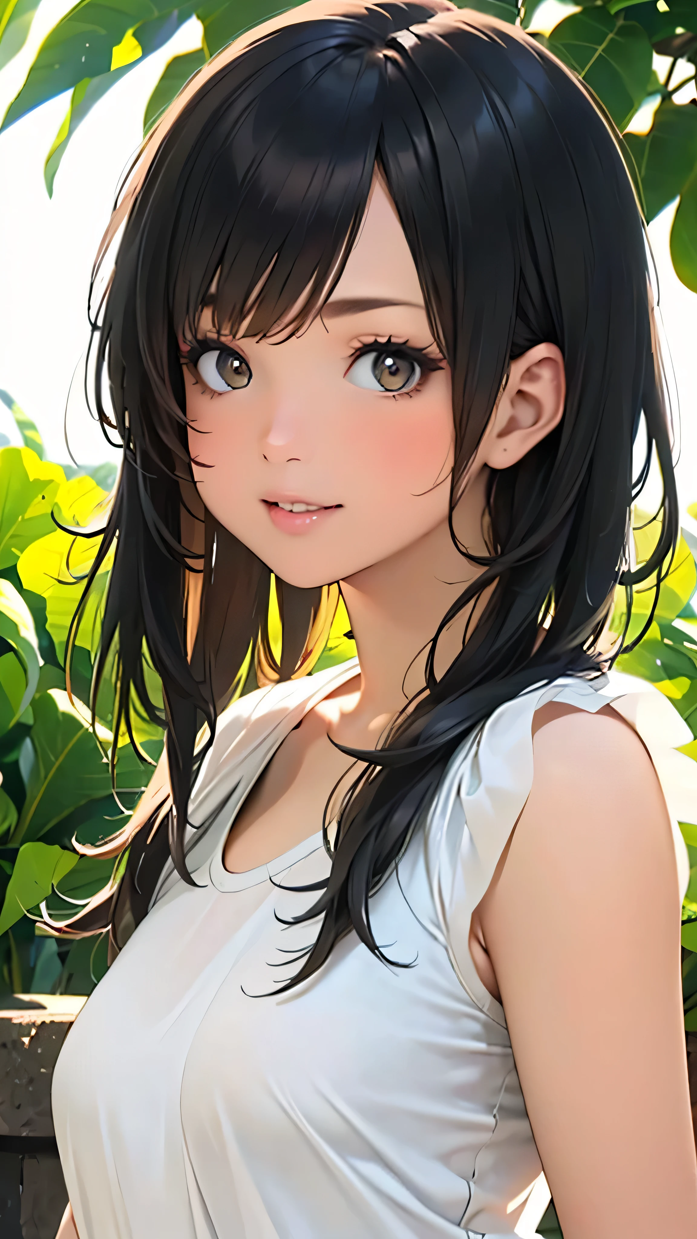 Official Art, wallpaper, Very detailed, (((Very detailedな目と顔))), Realistic portraits, (Highest quality, masterpiece, High resolution), (High resolutionスキン: 1.2), 8K Ultra HD, Backlight, Background Blur, smile, One Woman, a woman in a white shirt, Beautiful woman, Attractive beautiful face, Beautiful face and perfect skin, Diffused, Natural skin glow, Attractive and beautiful, Enveloped in golden light, Gorgeous and attractive, Soft Golden Hour Lighting, natural beauty expressive pose, Soft golden light, Attractive girl, Golden Background, Dynamic Angle