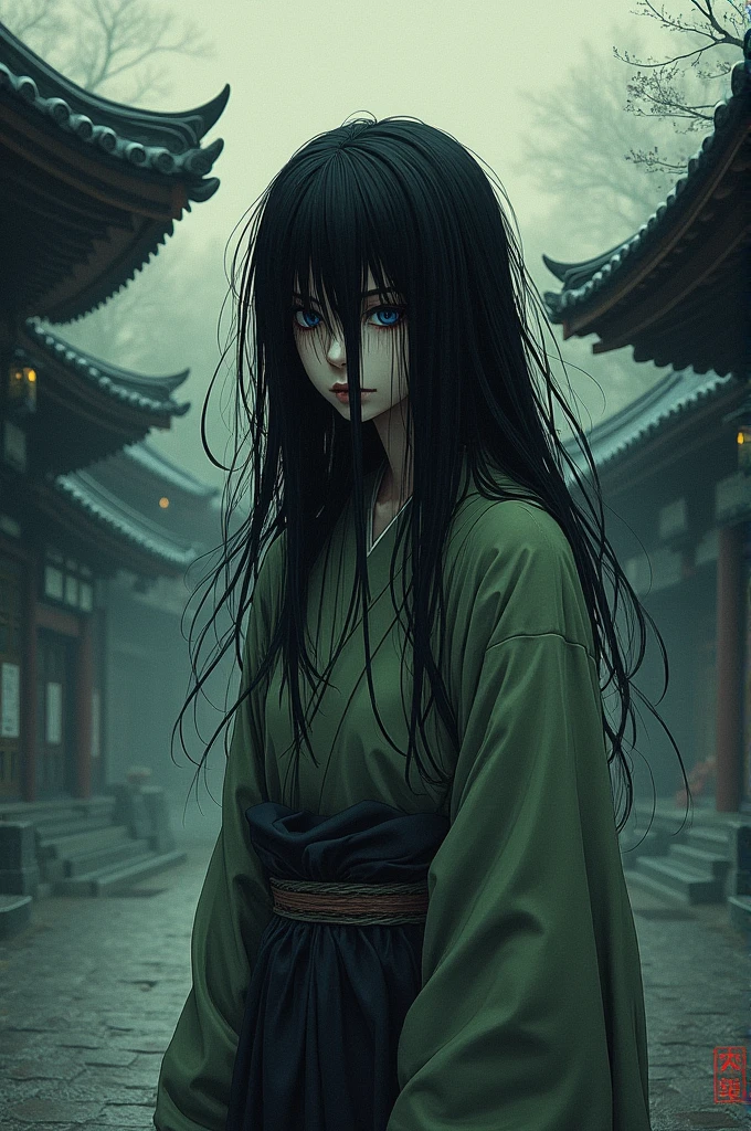 Japanese small covered one eye by hair kitaro