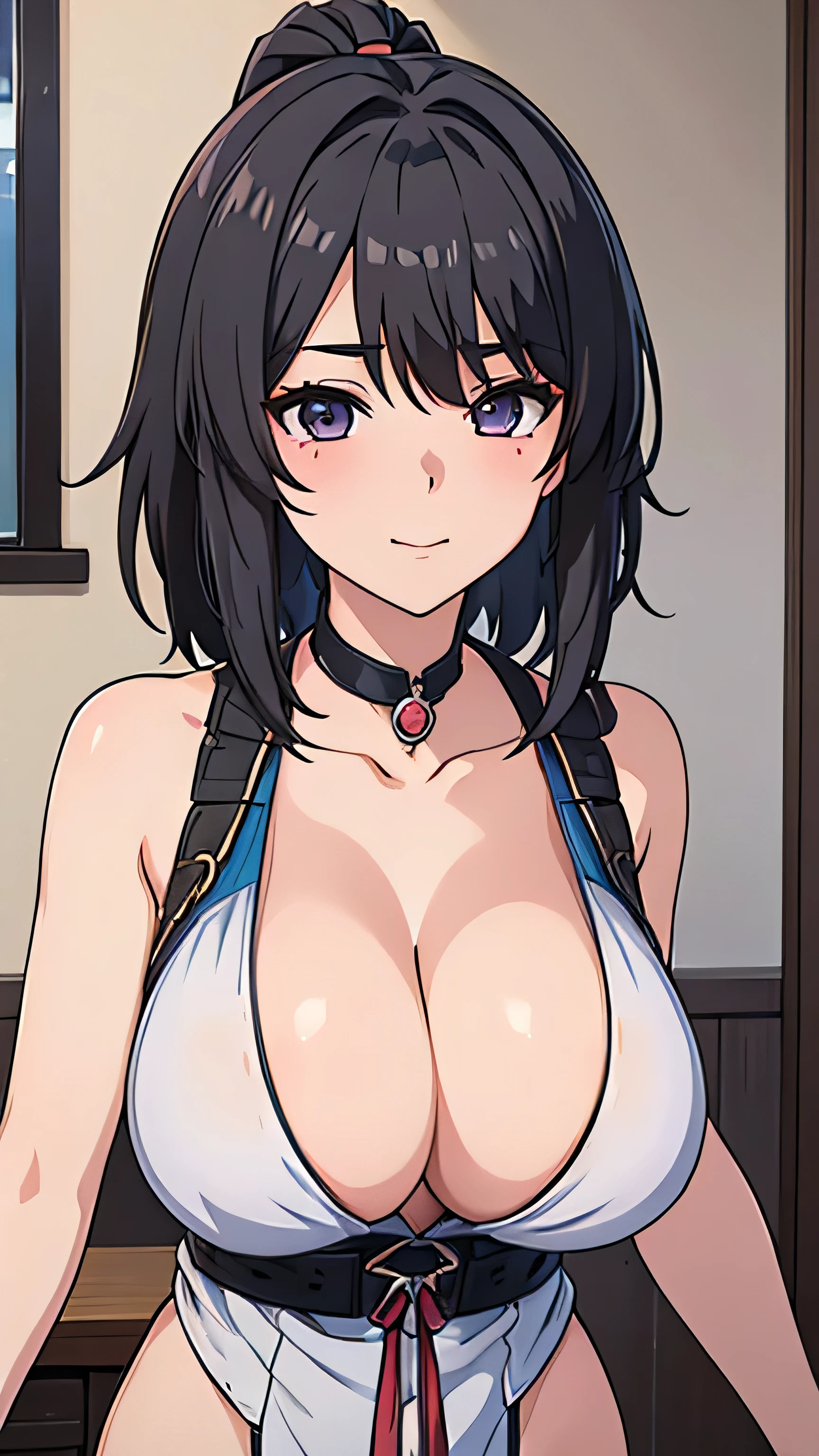 (((masterpiece))),fuyumi itadori, Anime girl characters, 1girl, solo, looking at viewer, medium hair, cleavage, closed mouth, collarbone,Naked, tall girl, horny, big ass, beautiful face,Charming, anime visual of a cute girl, screenshot from the anime film, & her expression is solemn, ahegao face, in the anime film, in an anime, anime visual of a young woman, she has a cute expressive face, still from anime, perfect breasts, she is tall, All bodies visible, ahegao face, the face is ahegao, she is horny, A perverted face, she so perverted, she smile so perverted, hd picture, 4k quality, details of the face is so good, bigger breasts,