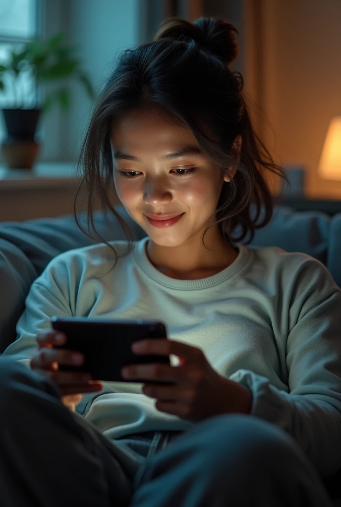Adult Playing games in Mobile