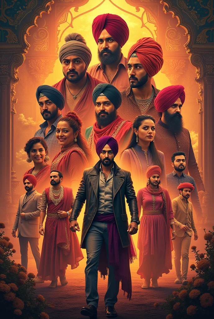 Movie poster with all punjabi and Bollywood star