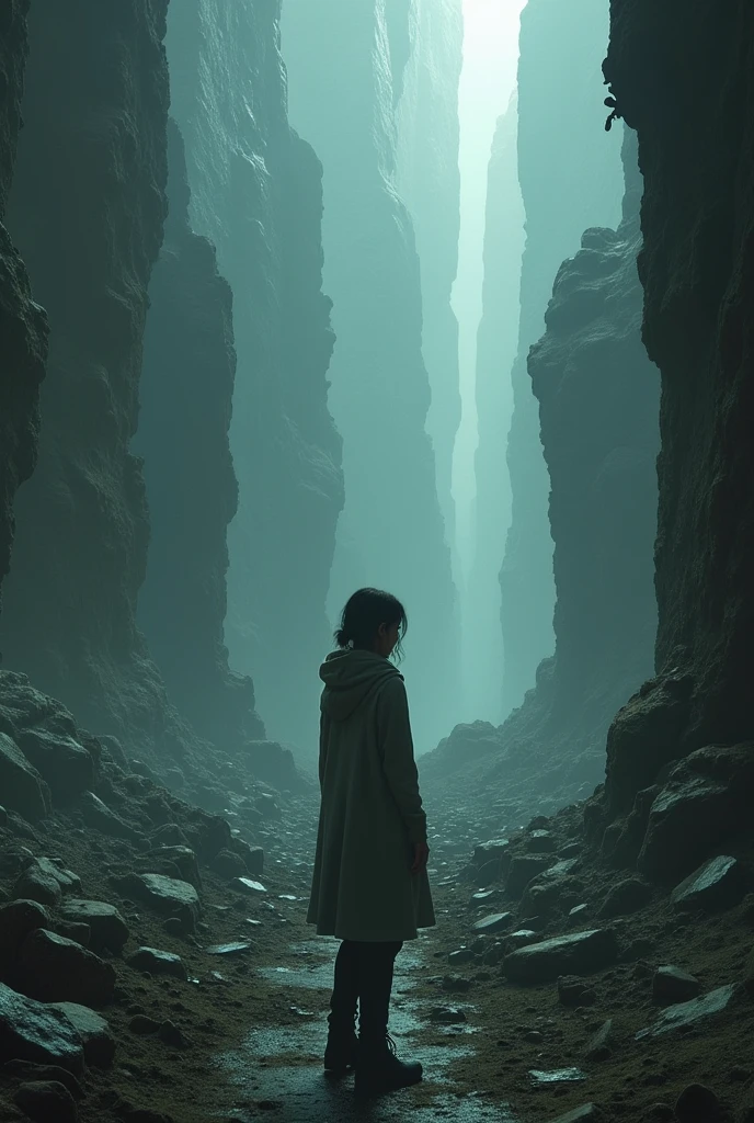 Emma steps away from the time machine, choosing not to go back. She knows the risks are too high. The time machine powers down, and Emma looks out at the ruins, ready to face the future with hope.