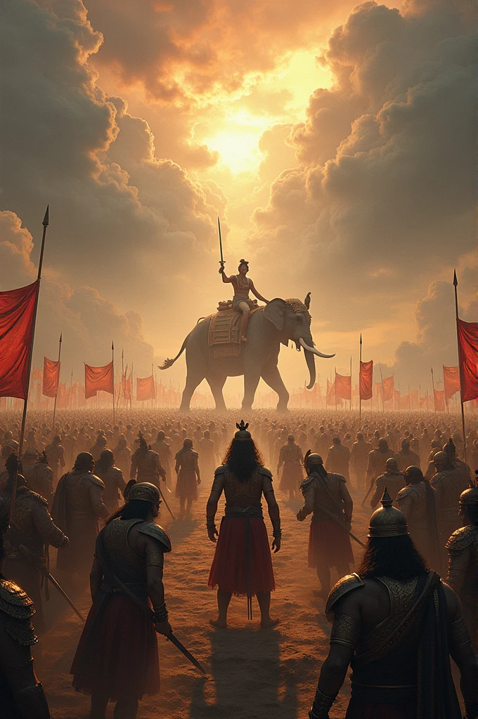 Create image of mahabharat yudh in kurukshetra
