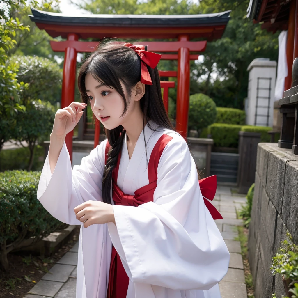 Shrine maiden　love affair　cute
