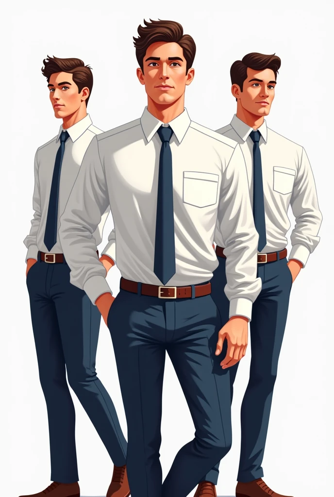 Clipart of mens corporate dressing. White shirt and tie