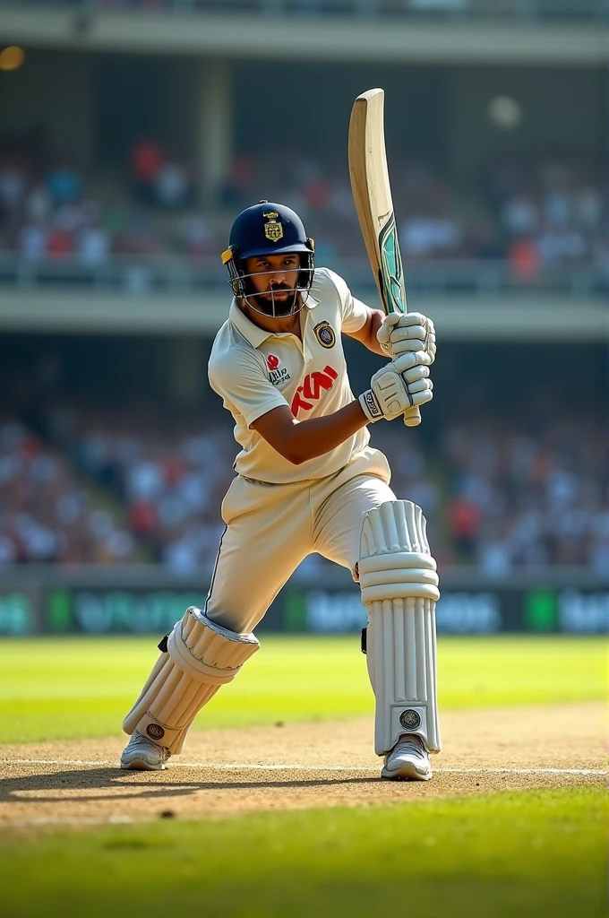 A person playing cricket