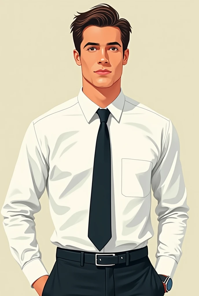 Clipart of men's corporate dressing. White shirt and tie