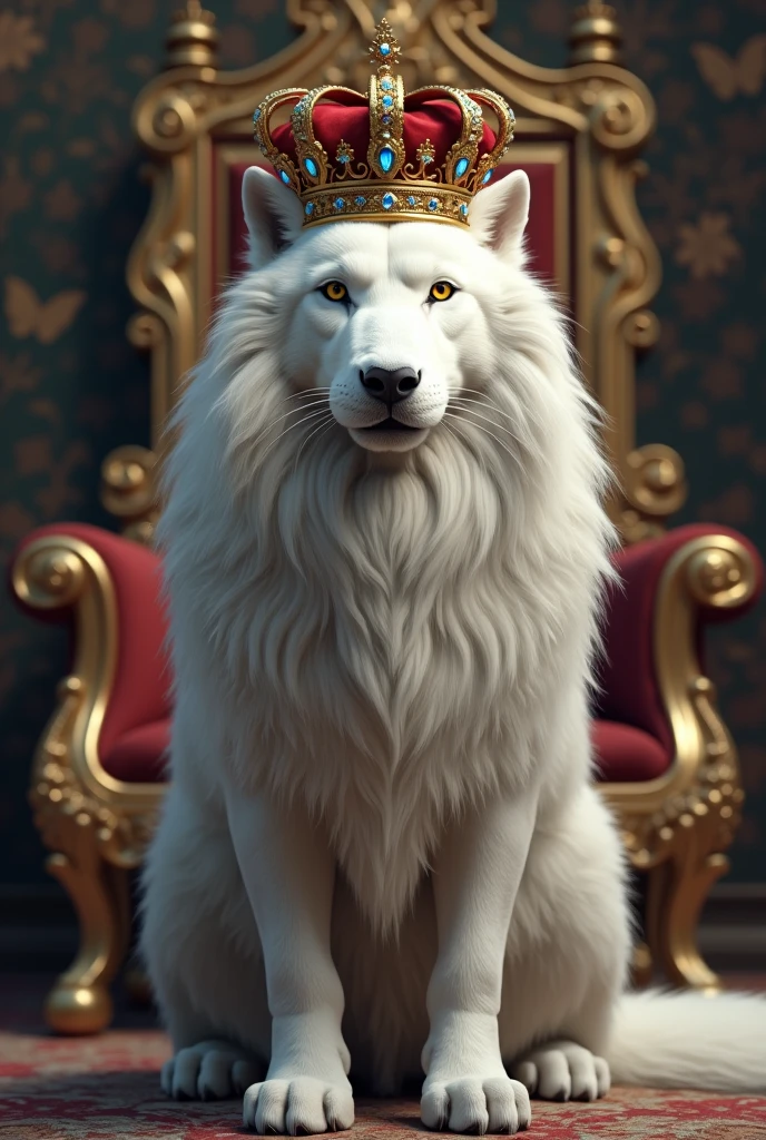 Create a white king with a king's crown