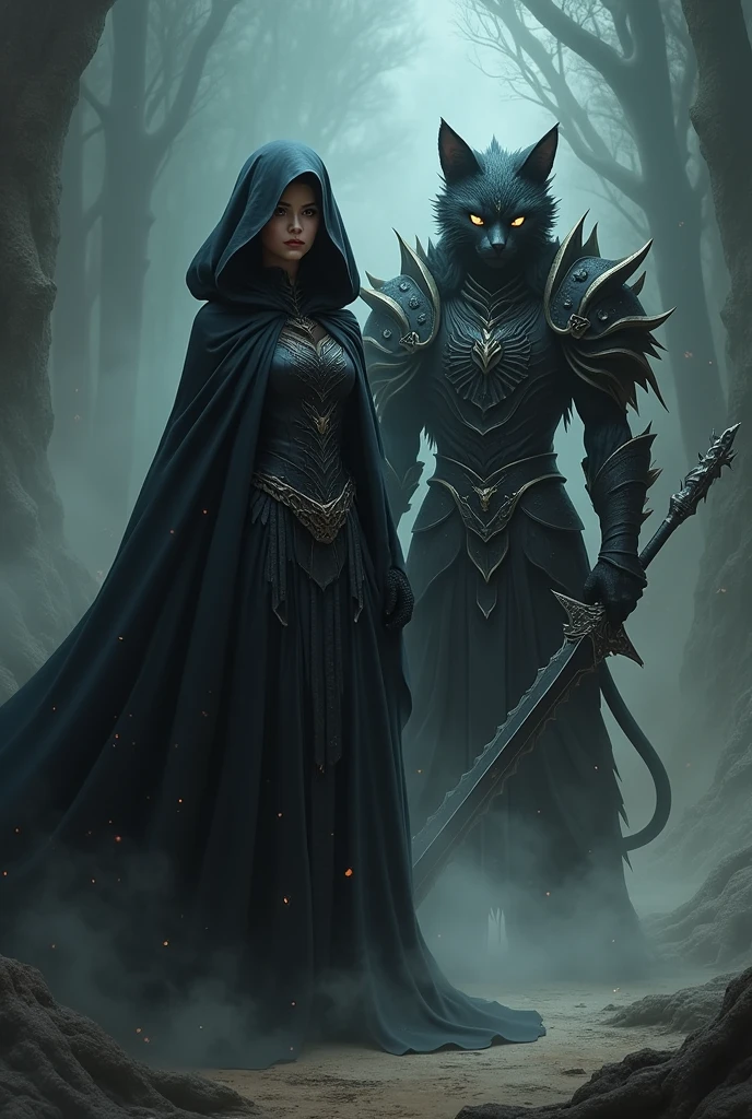 Kalifa of the Underworld and Awakened Nekomute from The Battle Cats