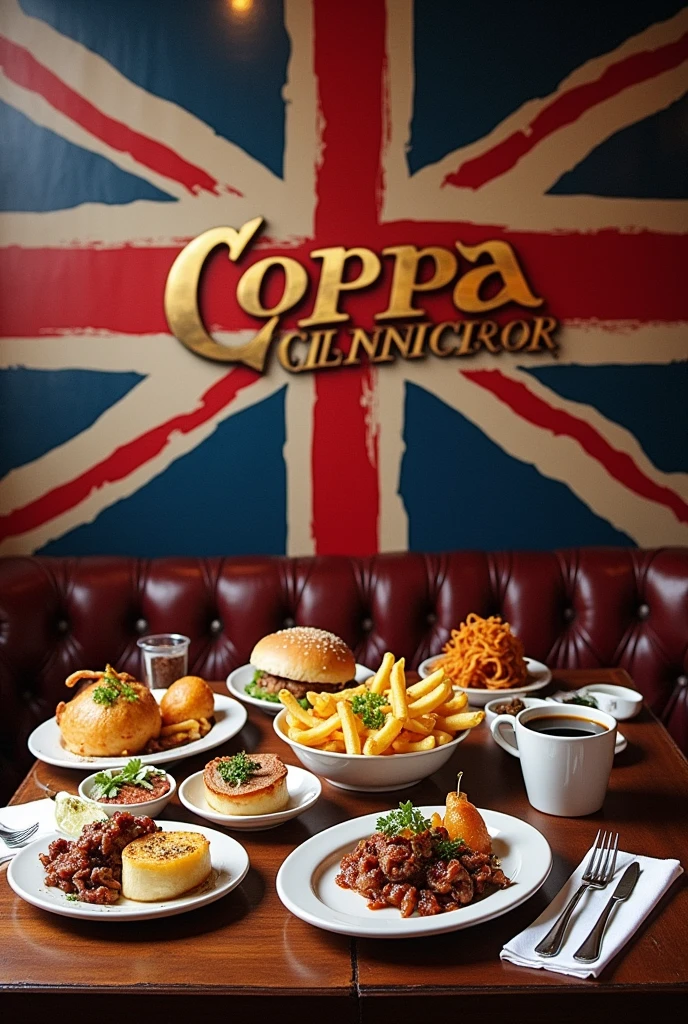 A picture of British food with the British flag must have the restaurant name Coppa Club.