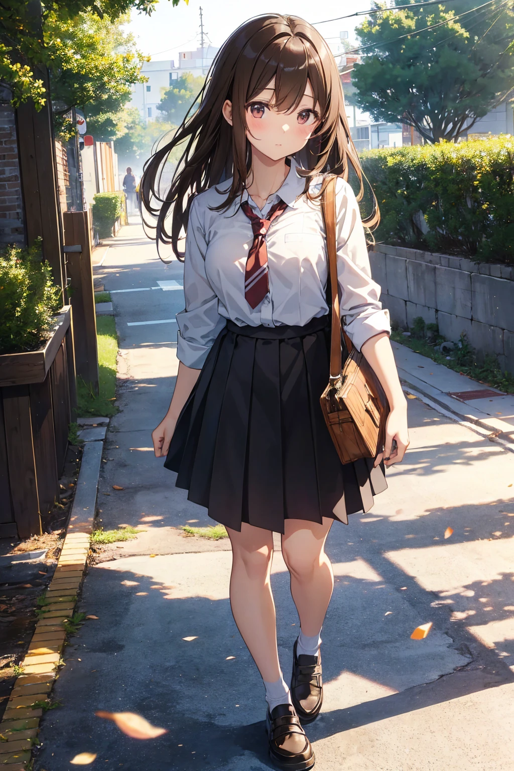 抱き合う二peopleの高校生,high school girl,((Highest quality)), (Very detailed), (High-definition CG synthesis 8k wallpaper), 高いly detailed, 高い-definition raw colbor photos, Professional photography, Written boundary depth,Brown Hair,Long Black Hair,beautiful girl2people,early summer,Summer sunshine,Cityscape