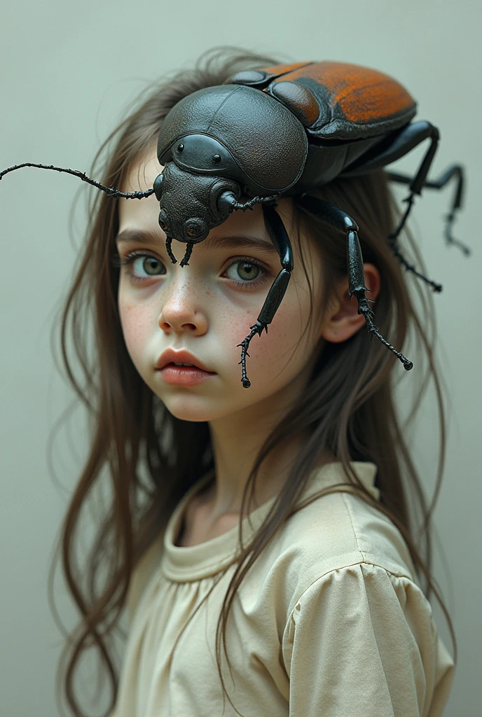 Little woman with an ant