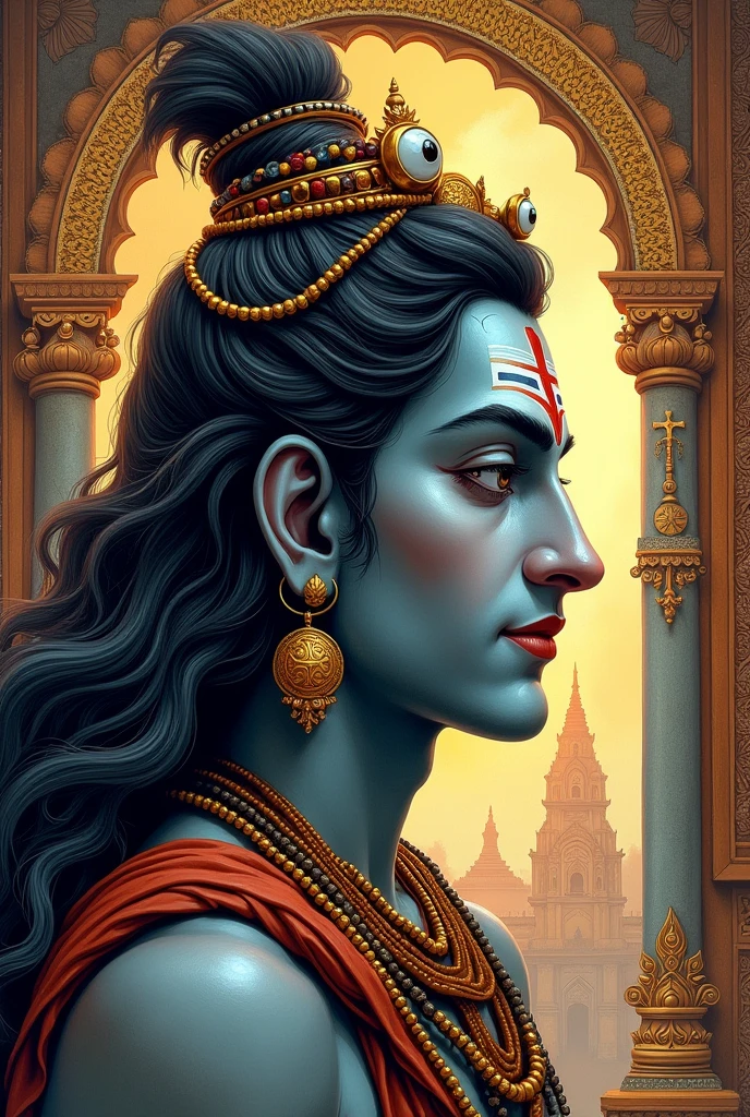 Side face of mahadev ki painting  