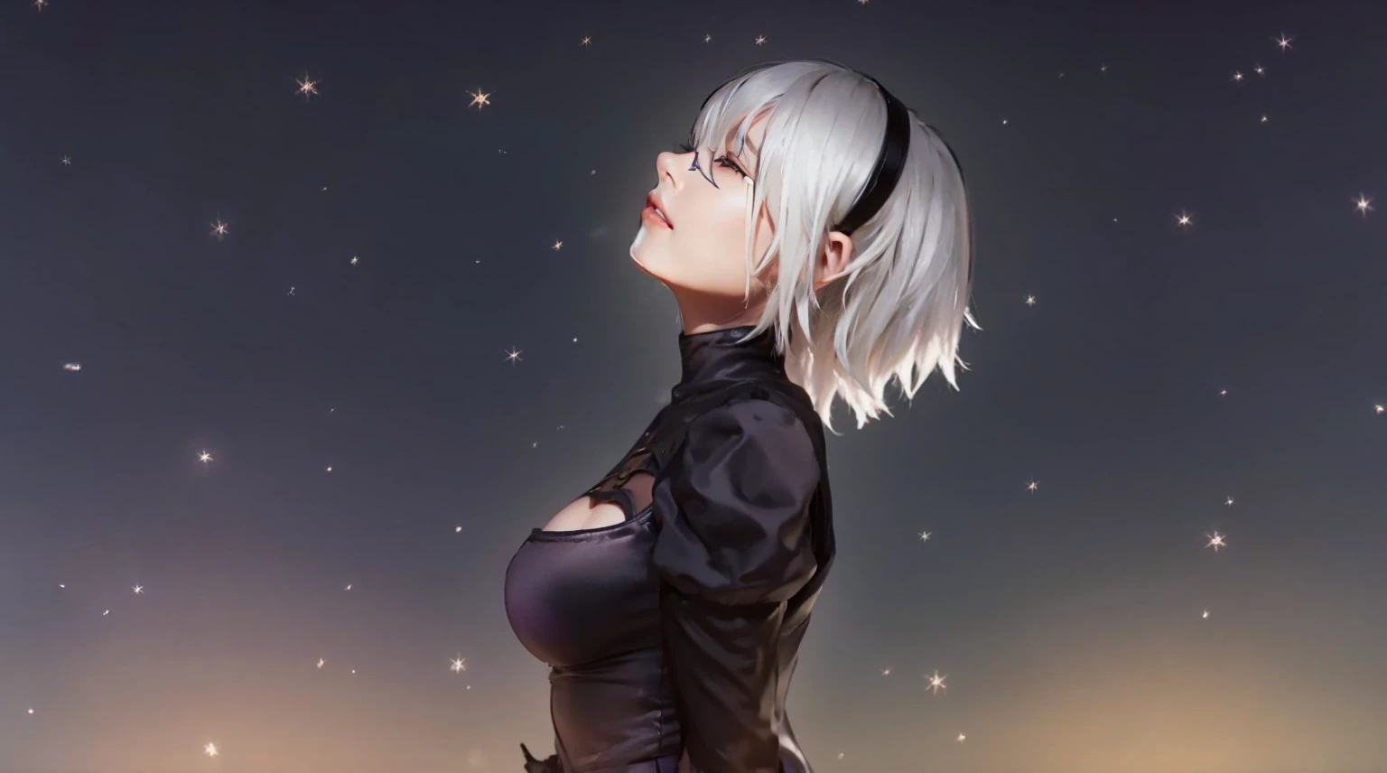 a close up of a girl, (nsfw:1.5), light white hair, holding a katana, big , shadow bringers cinematic, 4 k detail fantasy, a beautiful fantasy empress, game nier automata cg, nier automata fantasy, 2b and A2 hero, 2. 5 d cgi anime fantasy artwork, cinematic goddess close shot, 2B and A2, wow 4 k detail fantasy, hyperdetailed fantasy character, smile, big breasts, (perfect lighting), (((yorha 2b))), full color, perfect hand, perfect body, perfect realistic, 2K Resolution, nude, natural skin, (((shiny skin))), sexy body, very detail texture, detail texture, Beautiful, 4k background,