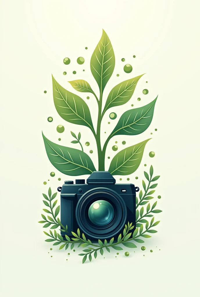 A combination of camera and beautiful plant logo