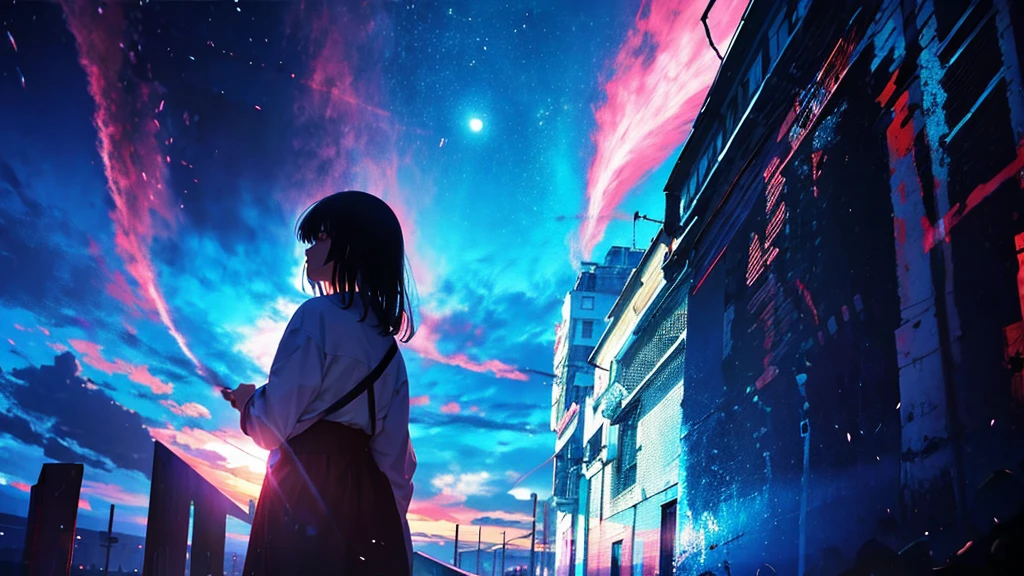 dreams, painted dreams, girl, ethereal, 8K, high quality, girl, anime, sky