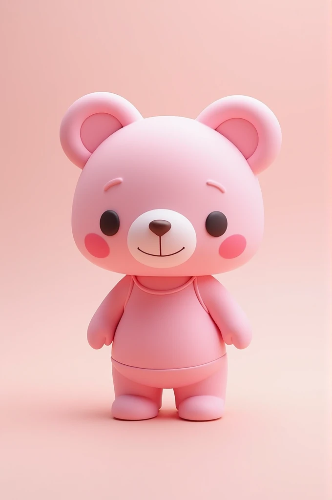 Pink bear ears, pink twin tails, chest, tank top, angle from above, no hands, face up, no background