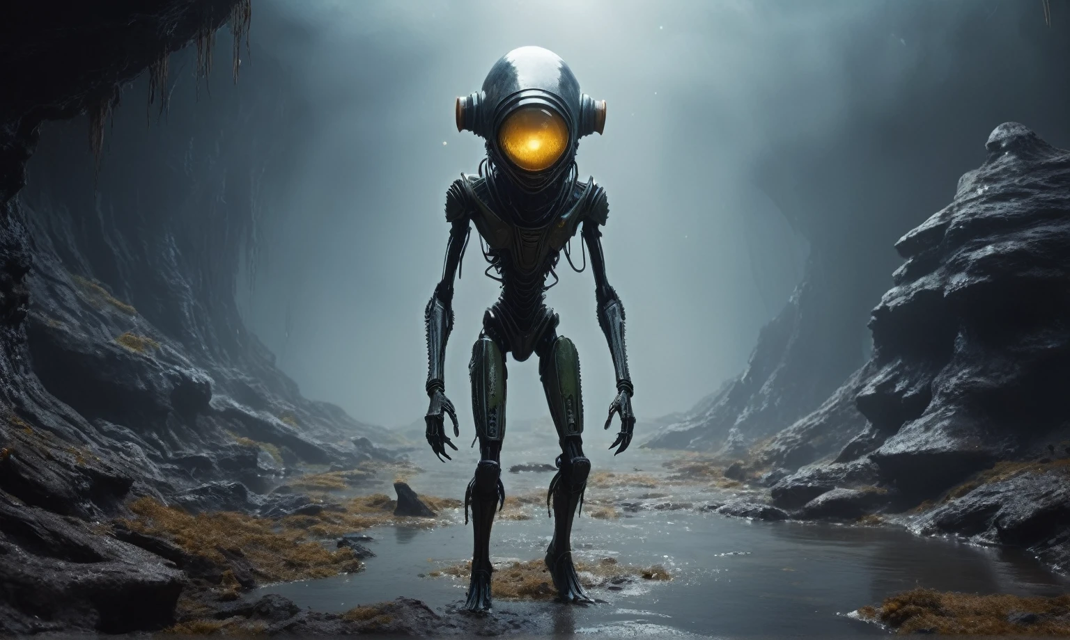 full body length,niobium native africa xenomorph's slaves,once pretty face,eyebrow up,full body shot,ominous landscape,niobium gray atmosphere,photo,photorealism,Masterpiece,hyper natural skin textures, hyper realism,hyper detailed,High contrast,Realism,Ultra Detailed,irina yermolova,close full body shot,32K resolution,Nikon Z9, ,demonic, fog, smoke, audience, mist, featuring ultra-realistic and hyper-realistic elements,
Marta Bevacqua, Ellen Jewett, Kawacy, Katsuya Terada, Carne Griffiths,concert lighting, bokeh, luminal space that feels
both bright and surreal. Includes liquid fluid elements for added depth and movement. Rendered in an unreal
engine and post-processed to achieve . Evokes a sense of dreamy, ethereal
and mystical mood,horror pixar movie still,thriller disney movie ,pixar render, animated,fish eyes, A Modern flat toon Crazy whit a Big ONE a Only Eye Robot USSR , and helmet Style, pinhead, camouflage Rusty, Ambient in a meteorite crater super detailed