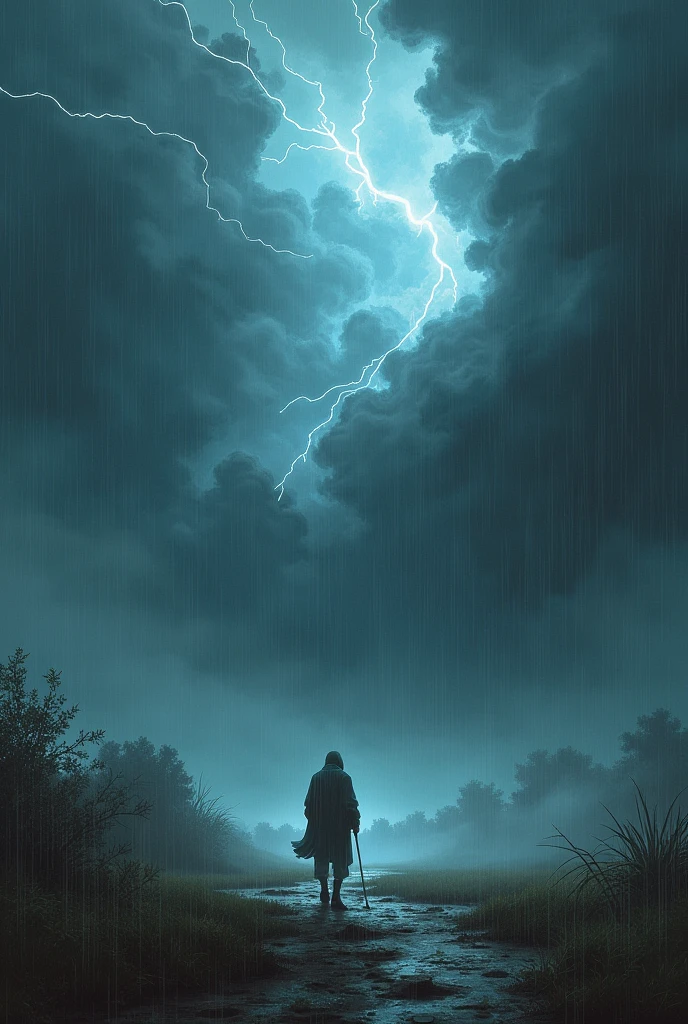  One day, a fierce storm rolled in,