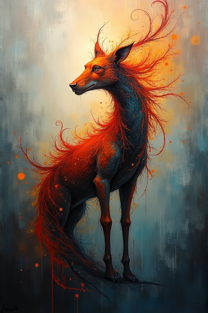 Animal abstract oil painting 
