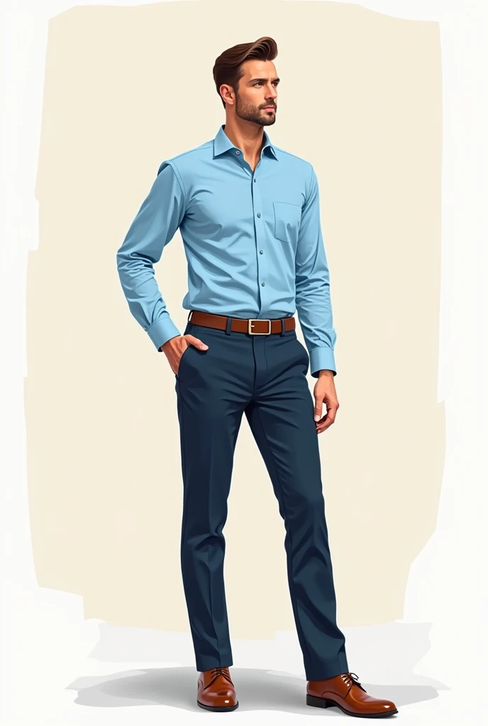 Clipart of mens corporate dressing. Blue shirt