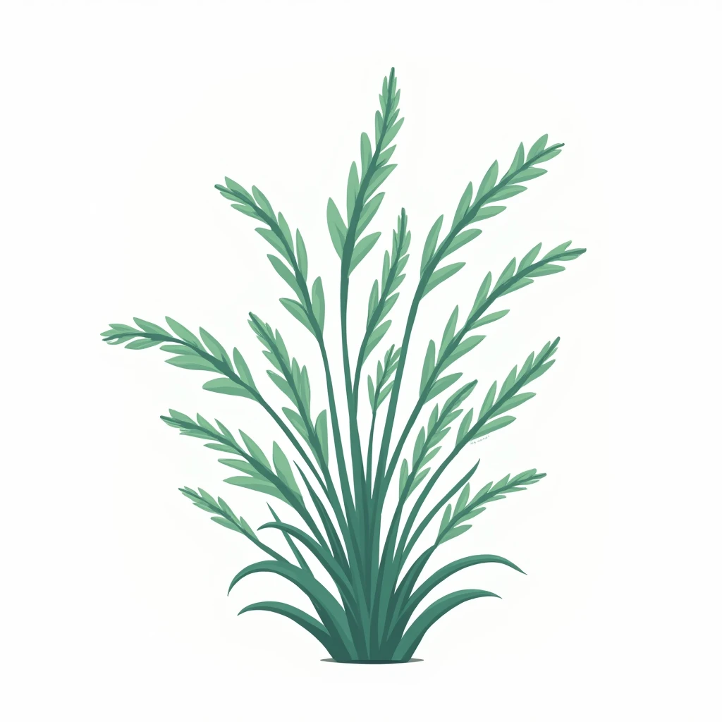 plant Posidonia oceanica in anime style on white background
