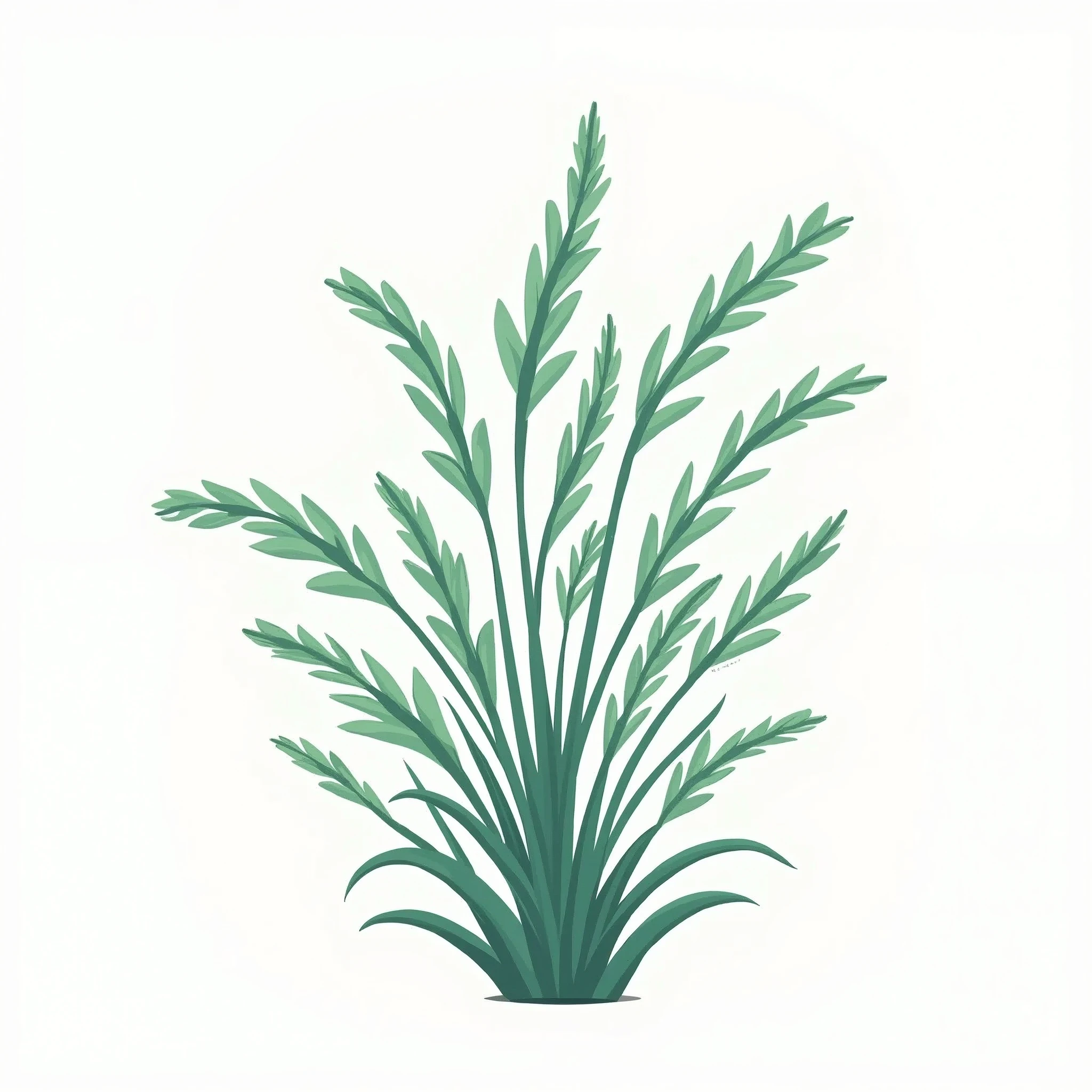 plant Posidonia oceanica in anime style on white background
