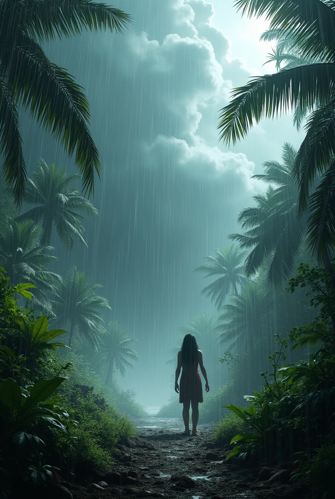  One day, a fierce storm rolled in,in a gungle