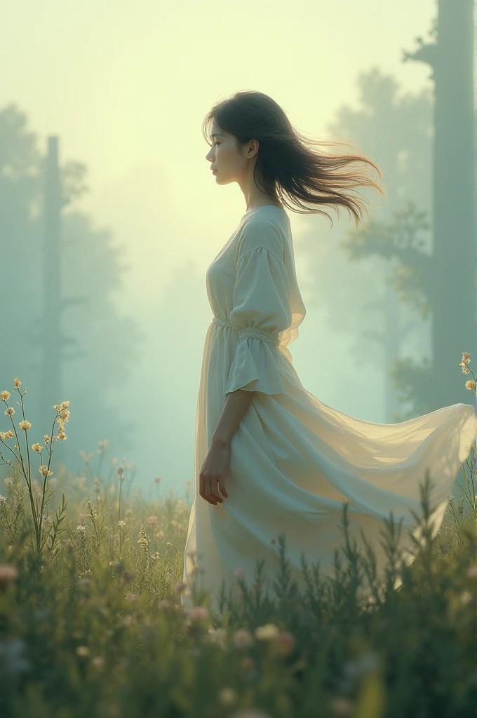Make 4k picture of alone girl