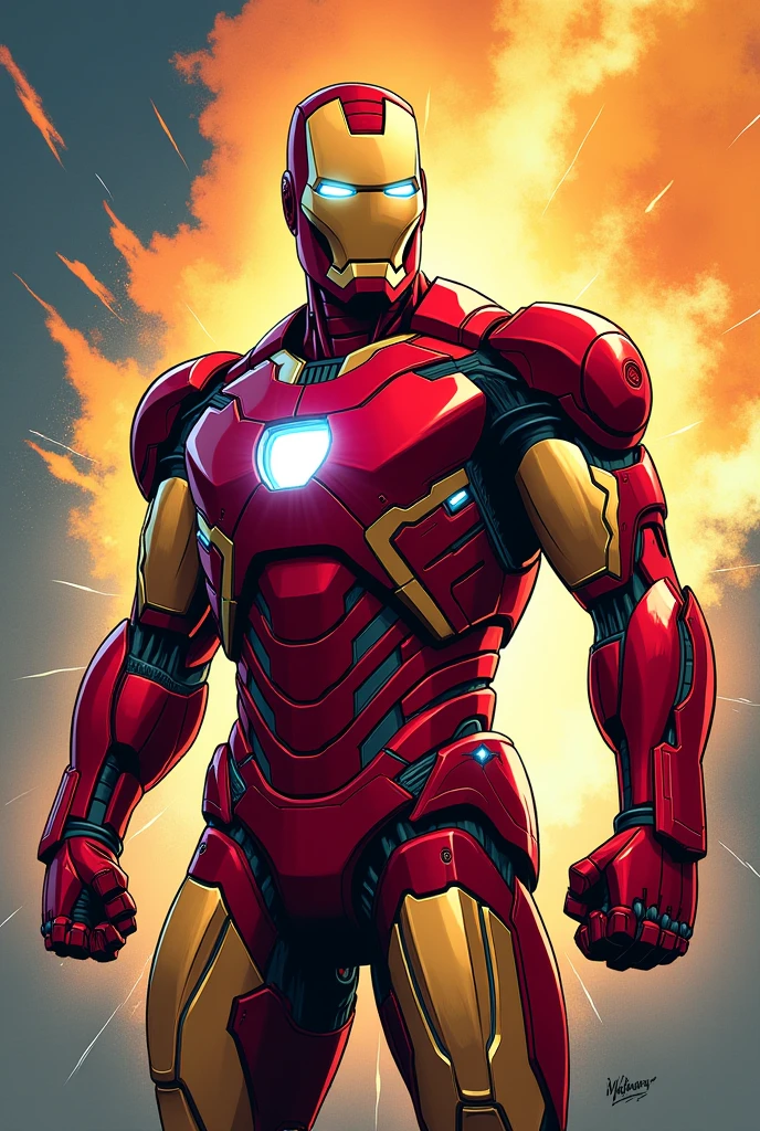 Make iron man picture for tshirts printing