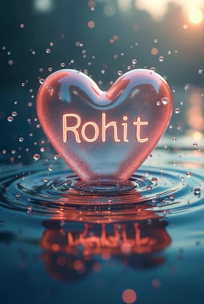 "Rohit" and "mamta" in heart name art lighting water drop hd