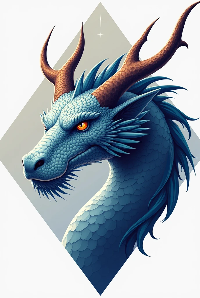 Head portrait shot, celestial dragon, vector art, logo