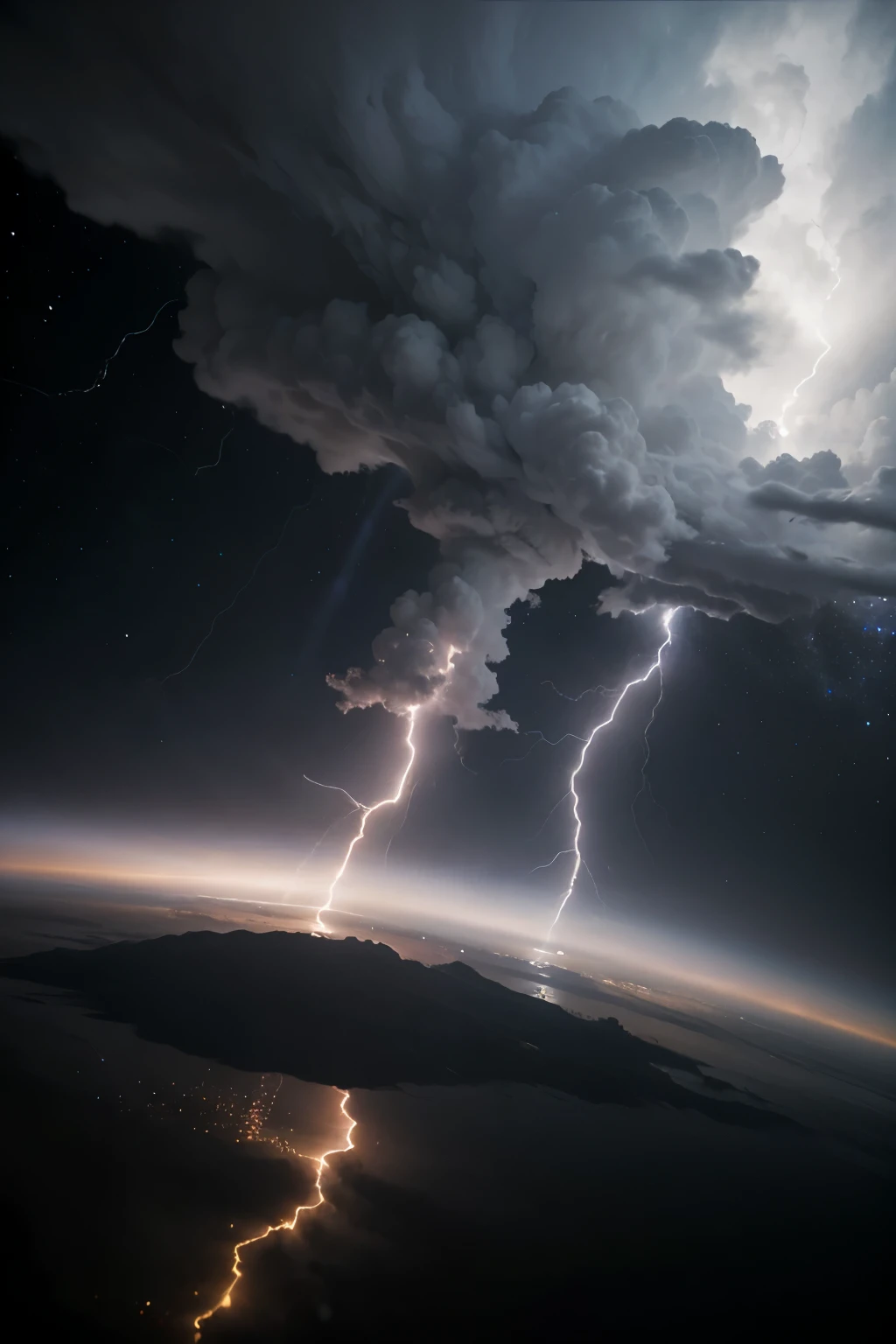 Severe storms and lightning in space
