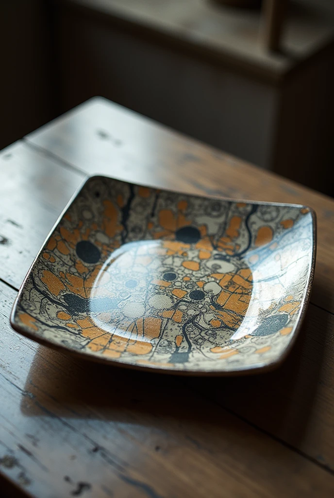 View of cardshit square plate below the eye level