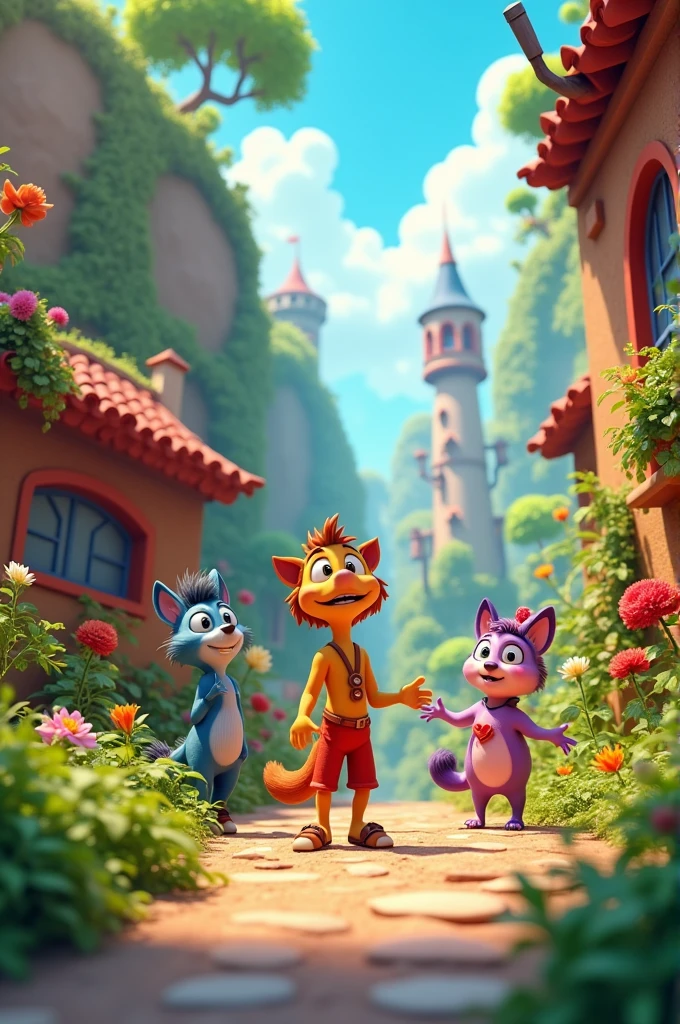 In cinematic 3D cartoon style"