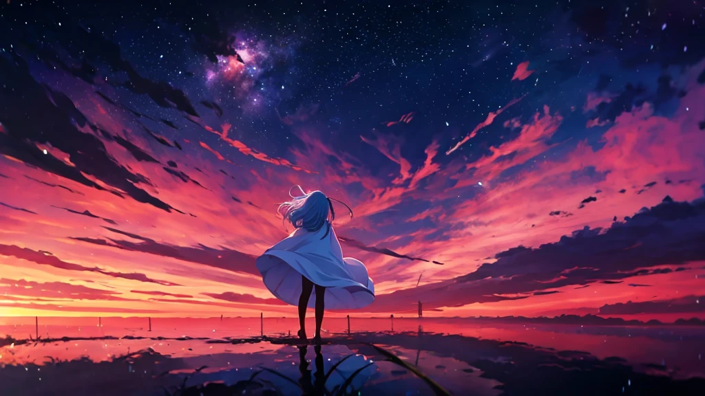 dreams, painted dreams, girl, ethereal, 8K, high quality, girl, anime, sky