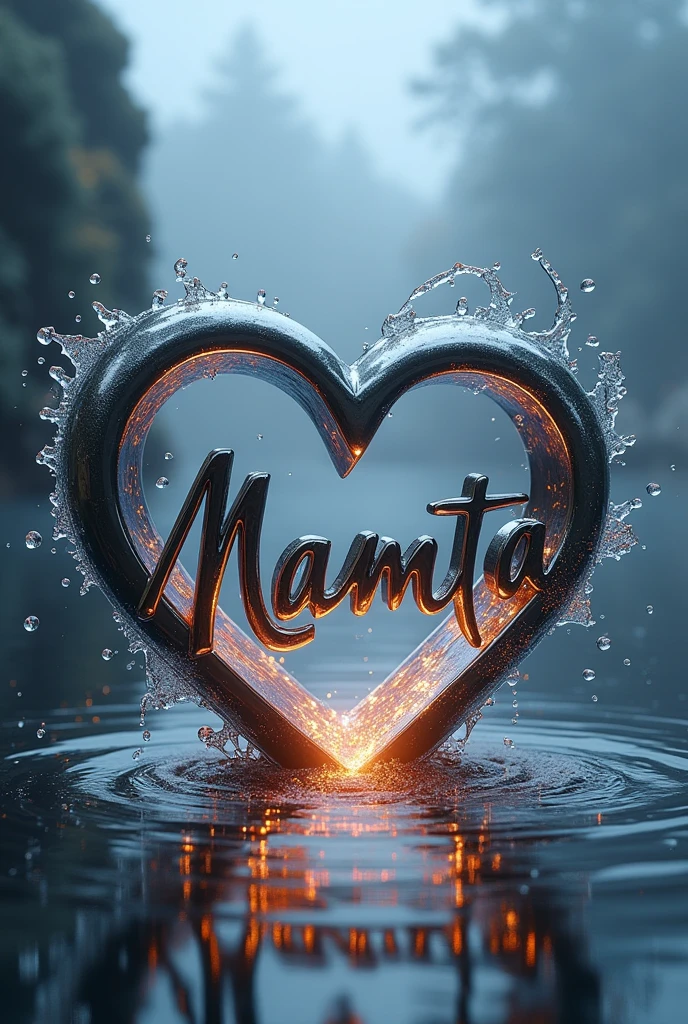 "Rohit" "Mamta" disign steel perfect position in heart name art lighting water drop hd