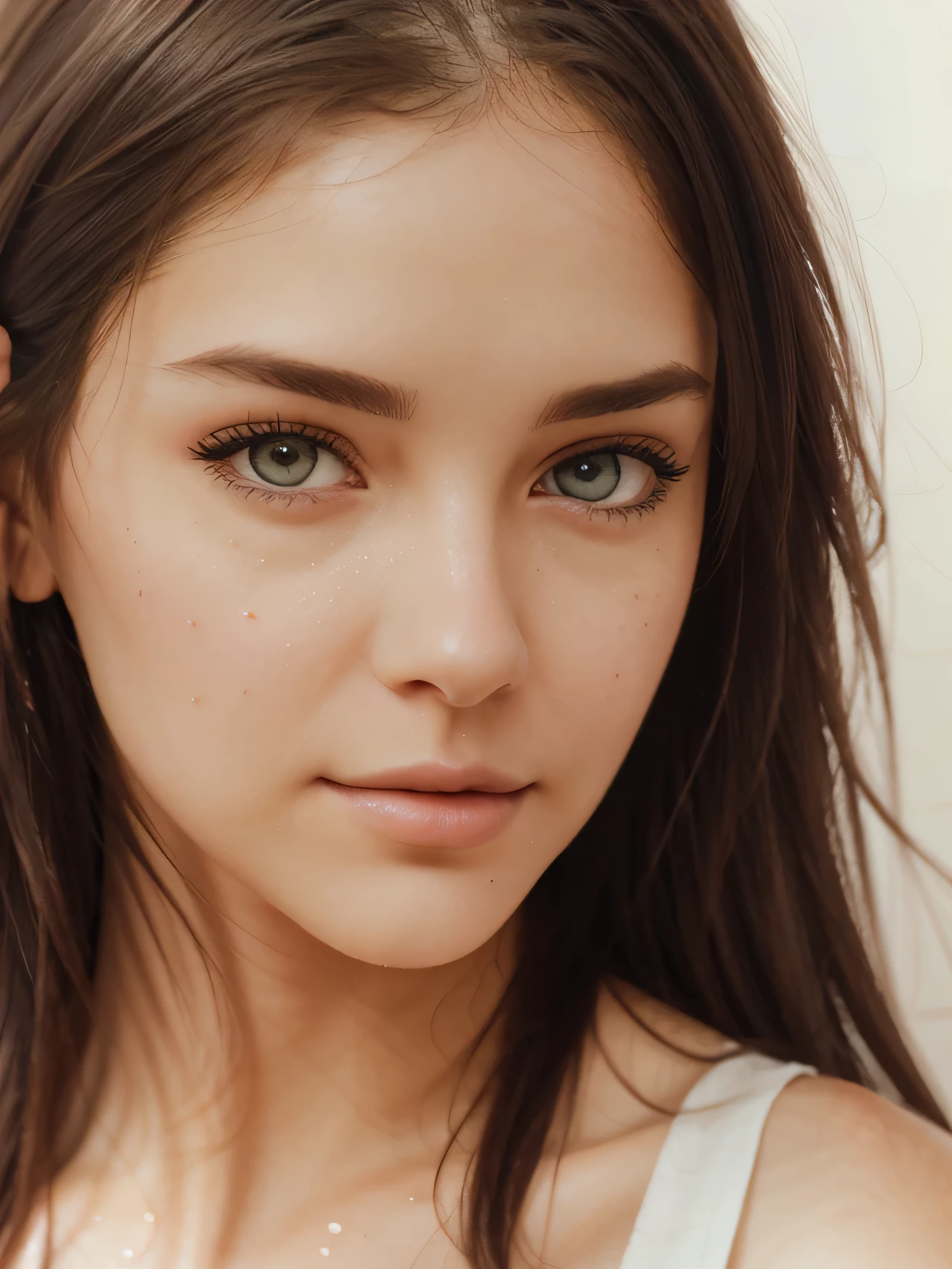 Professional portrait photo of chrstnhrprgff,, light natural tones , pencil drawing , watercolor drawing, portrait of a woman, detailed eyes, beautiful , highly detailed, soft color tones, soft lighting, detailed lines, sharp, realistic, brush strokes, light hints of paint drips