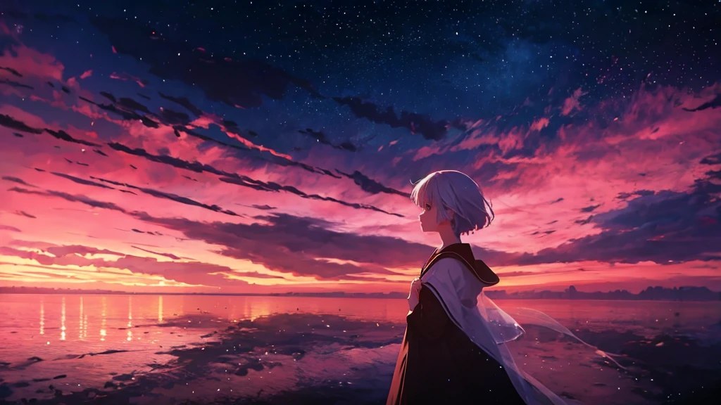 dreams, painted dreams, girl, ethereal, 8K, high quality, girl, anime, sky