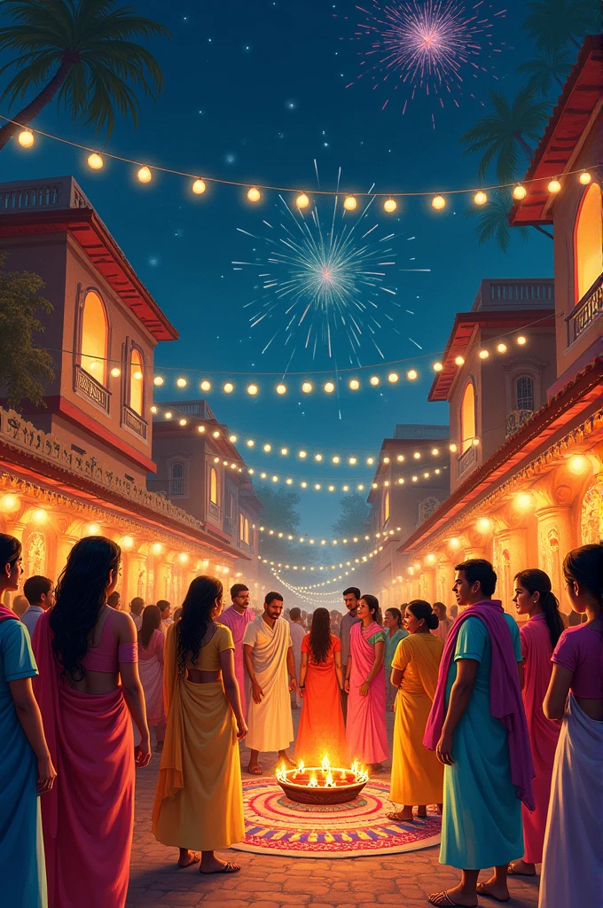 Diwali festival drawing