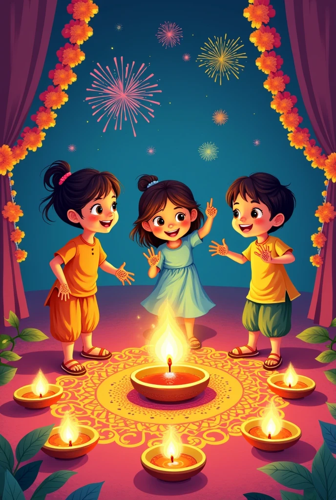 Diwali festival drawing for kids
