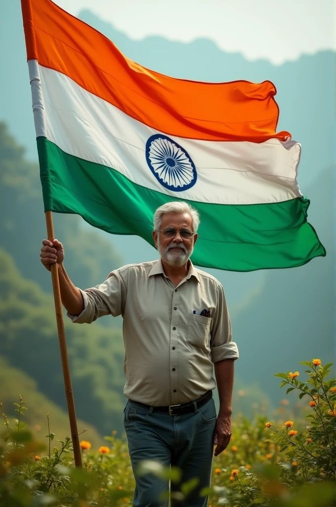 Ai image create pradeep Gupta Indian flag