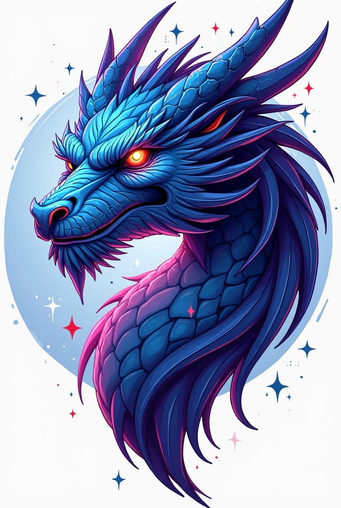 Head portrait shot, celestial dragon, vector artstyle, eSports logo, futuristic, clear background, PNG format, emblem