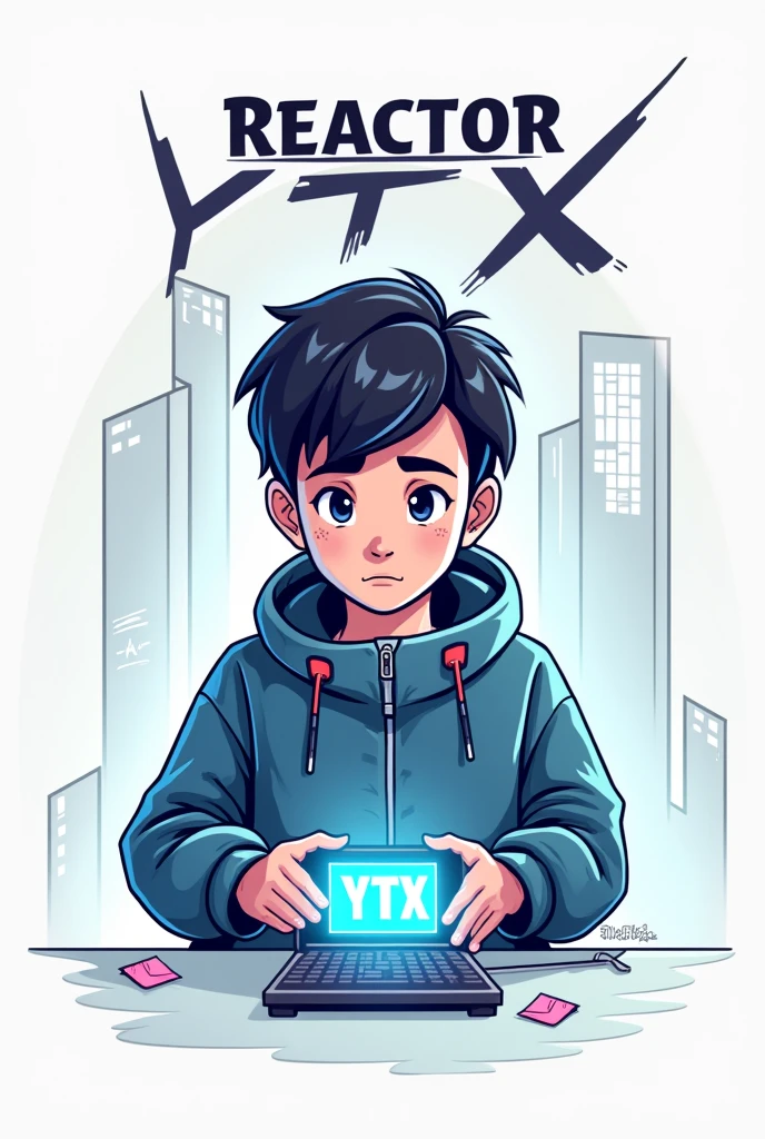 Reactor ytx logo,technology boy handle in hand