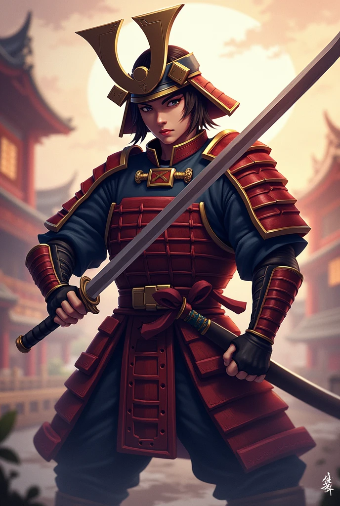 Pfp, mlbb, a samurai, history, half body, 2D