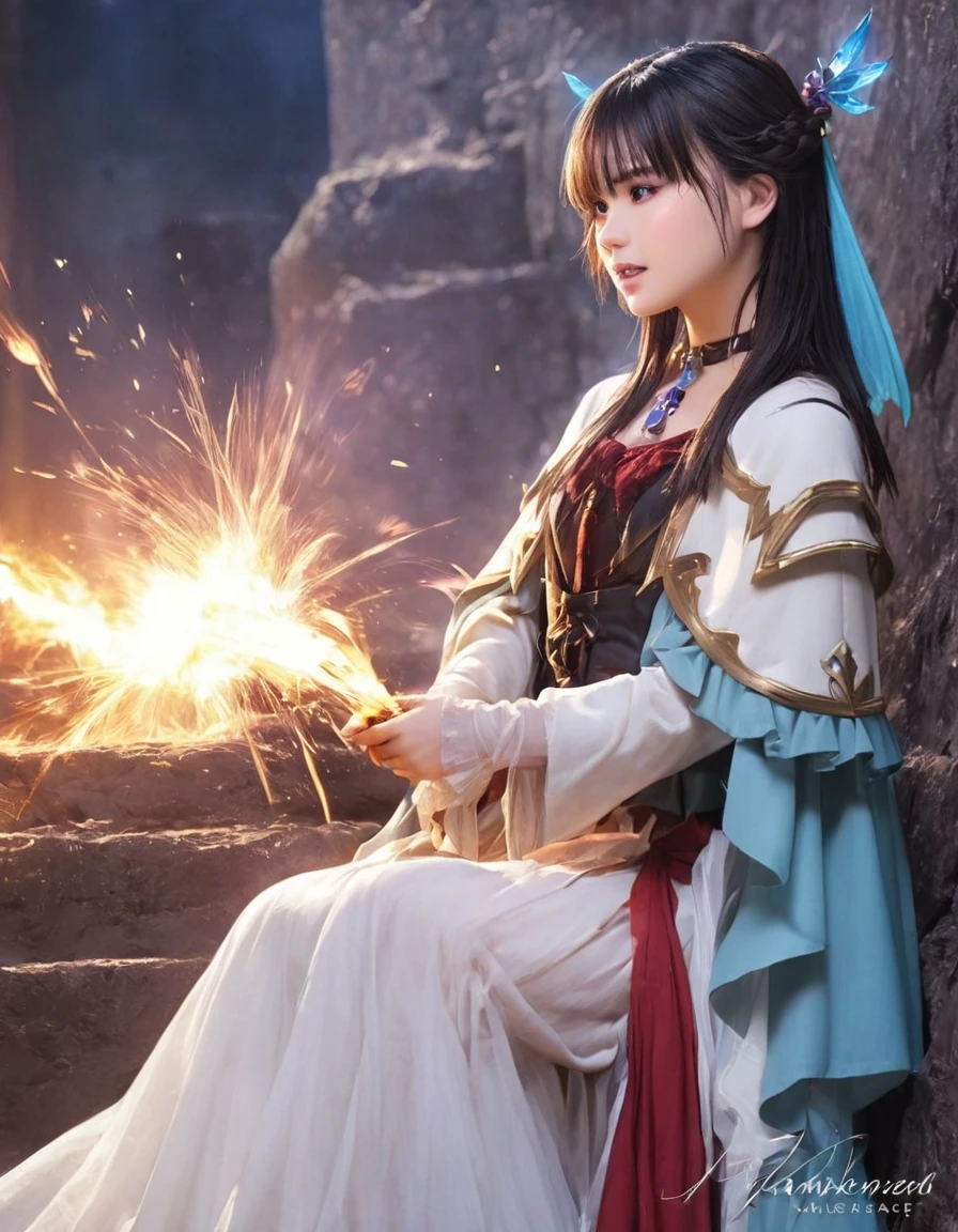 (Highest quality:1.2), One girl, break, Romancing Saga, Awakened memory