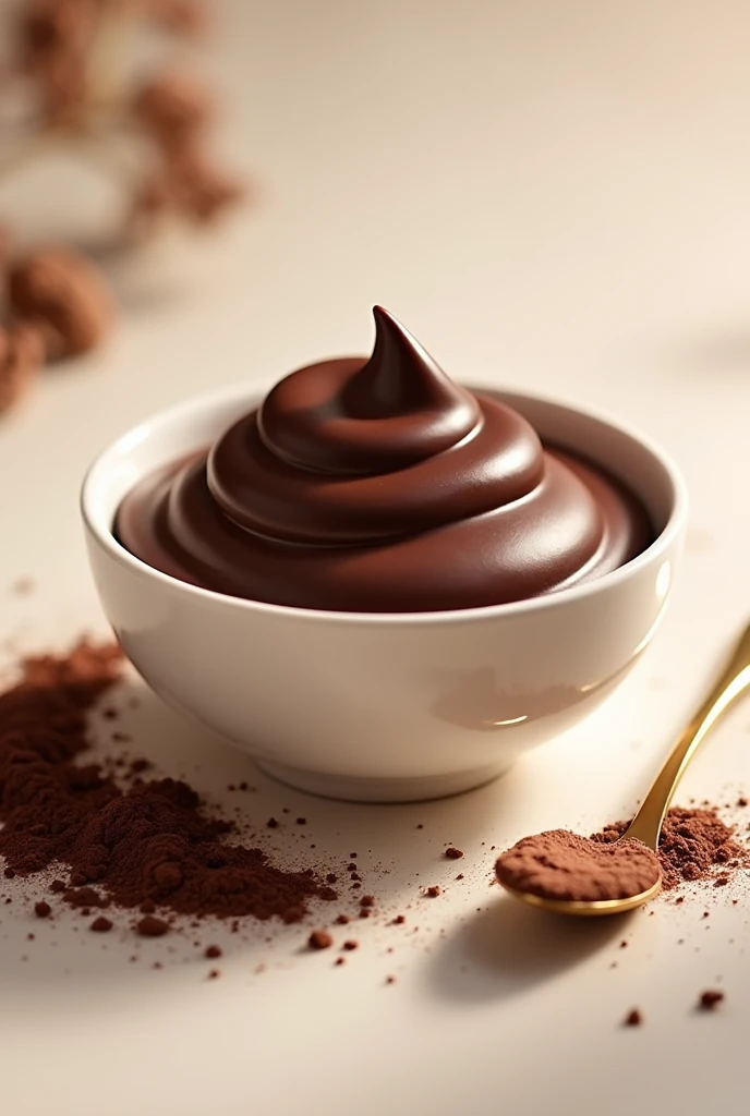 Bowl with chocolate for advertising