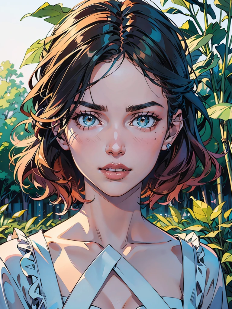 (realistic) A girl in a garden, wearing a (clean and elegant) dress, surrounded by (vibrant and colorful) flowers and (lush) greenery. Her (beautiful detailed) eyes and (beautiful detailed) lips exude a sense of (youthfulness and innocence). The dress is made of a (flowy and light) material, creating a sense of (softness and grace). The girl's hair flows down in (loose and natural) curls, adding to her (gentle and carefree) appearance. The sunlight filters through the leaves, casting (warm and dappled) light on the scene. The overall image is of (best quality, highres) with (ultra-detailed) textures and (realistic) colors. The scene is reminiscent of (classic portrait painting) with a touch of (impressionism). The color palette leans towards (pastel) tones, creating a (dreamy and ethereal) atmosphere. The lighting is soft, casting subtle shadows, and emphasizing the girl's delicate features.