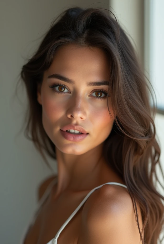 A wide angle picture of hot girl